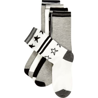 Boys white stars socks pack